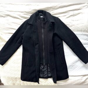 Men’s Small Kenneth Cole Wool-Blend Coat – Black